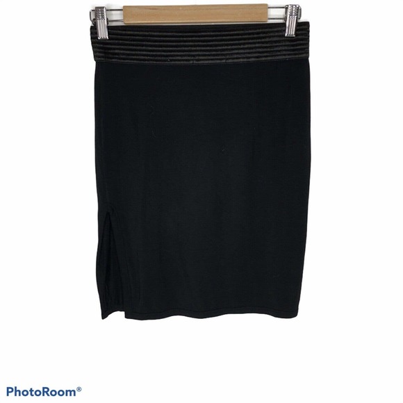 T Alexander Wang Black Jersey Skirt Side Slit - Picture 1 of 5